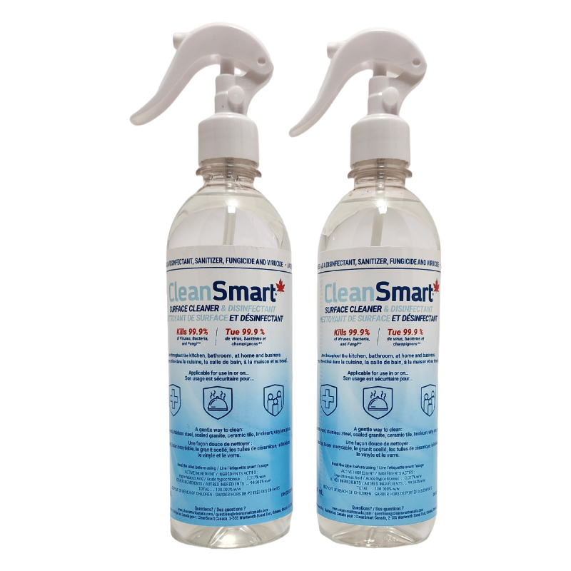 CleanSmart Surface Cleaner & Disinfectant, 2 Pack, (2 x 16 oz/ 500 ml)