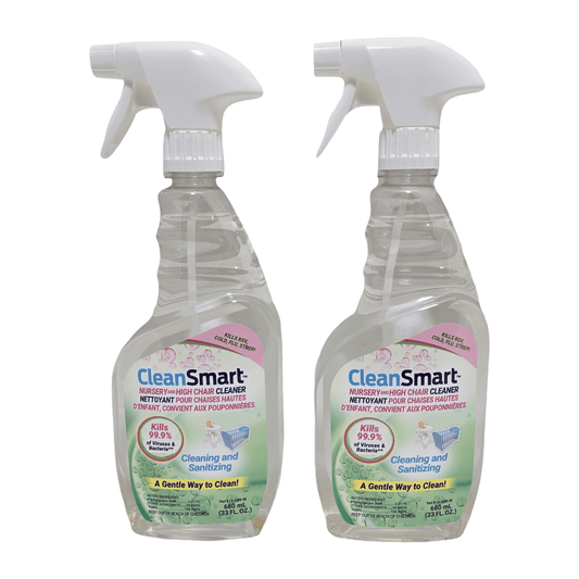 Nursery Care HOCl spray – 2 x 680ml bottles for cleaning toys, baby gear, and nursery spaces. Safe, Canadian-made hypochlorous acid.
