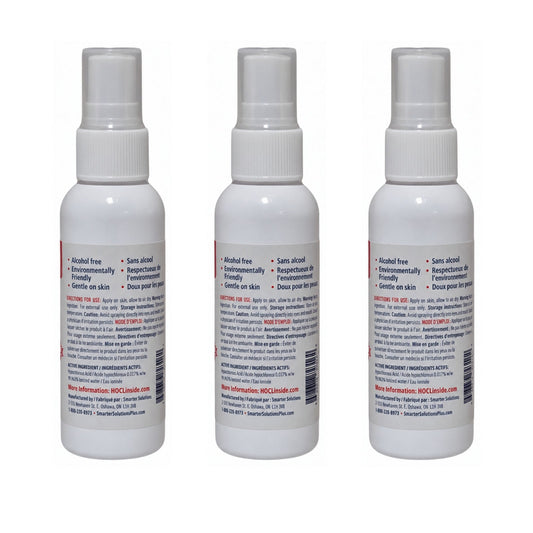 SmartWash Antimicrobial Hand Wash | 3 x 60ml Travel Bottles | Powered by Hypochlorous Acid - CleanSmart Canada