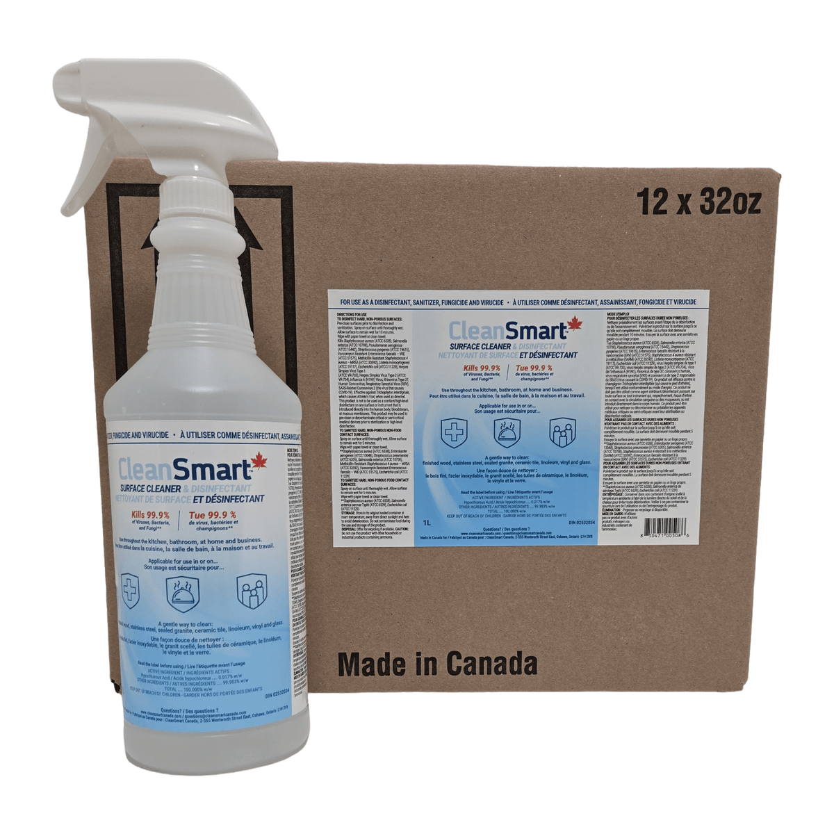 12x1L Surface Disinfectant Spray | CleanSmart Canada