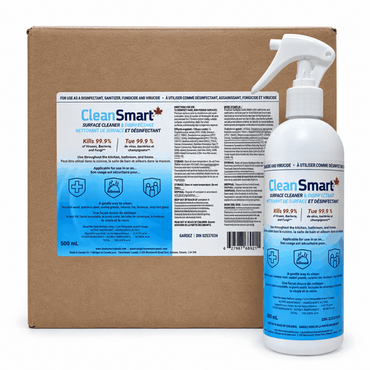 Surface Cleaner & Disinfectant | 12 x 500ml Case | Powered by Hypochlorous Acid - CleanSmart Canada