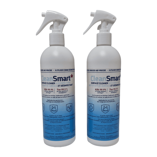 Surface Cleaner & Disinfectant | 2 x 500ml Spray Bottles | Powered by Hypochlorous Acid - CleanSmart Canada